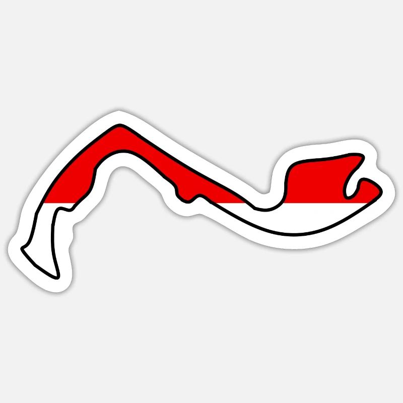 Circuit de Monaco avec drapeau Sticker taille S (10 x 10 cm)