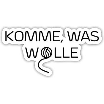 Komme was Wolle - Sticker Größe S (10 x 10 cm) - Mattweiß - Vorne