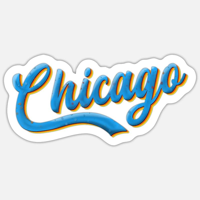 Design cool de Chicago - Sticker taille S (10 x 10 cm) - blanc mat
