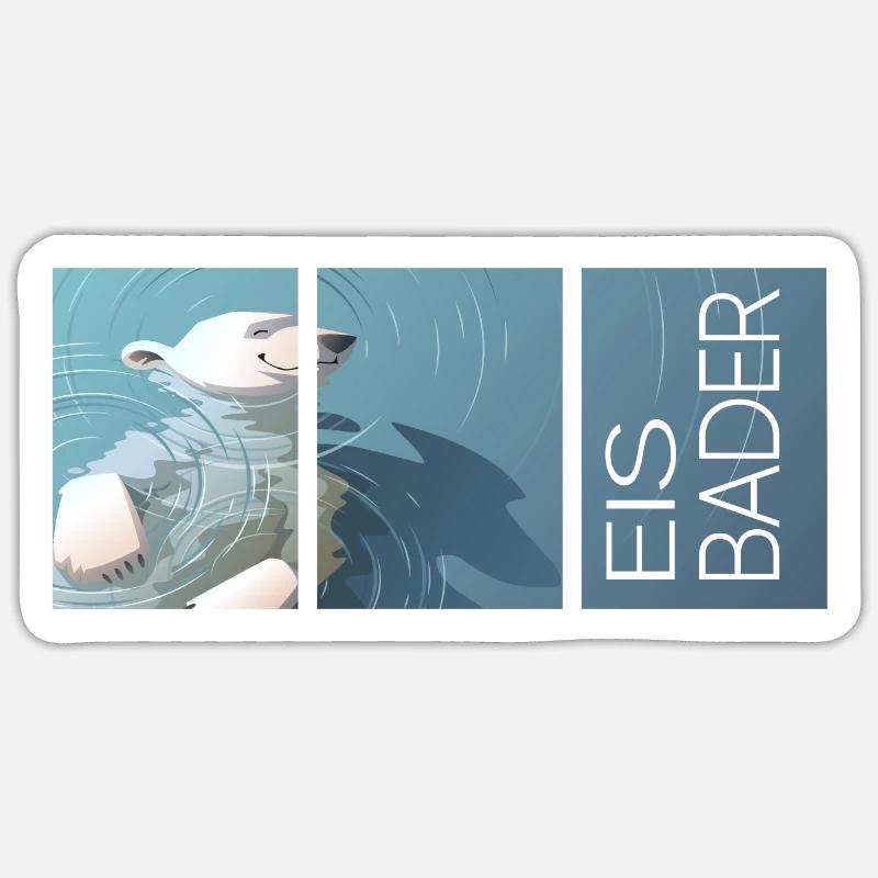 eisbader winterbader kälte winterschwimmer eisbär Sticker Größe S (10 x 10 cm)