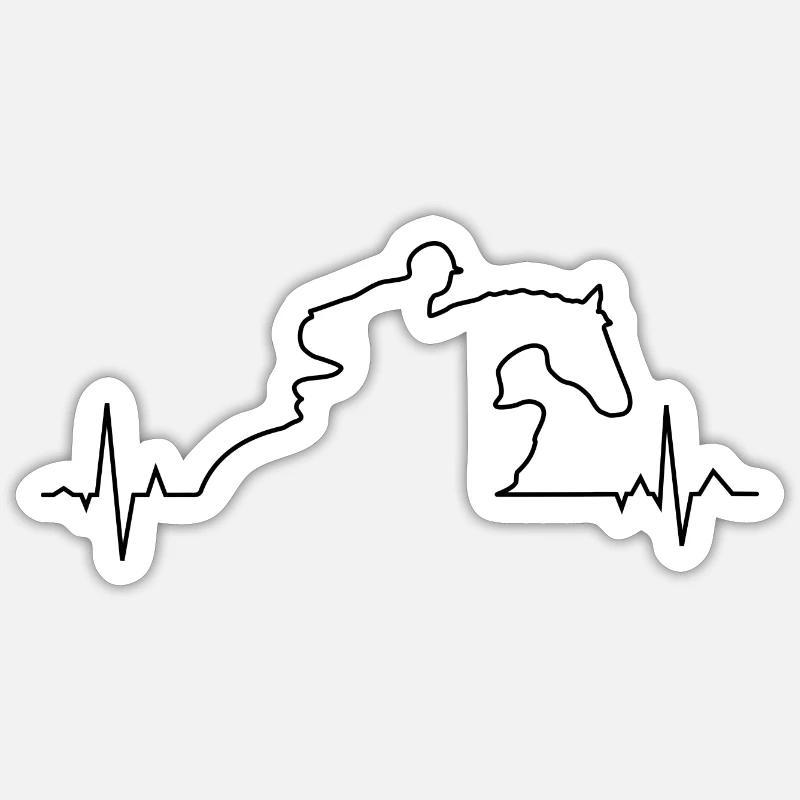 EKG Springreiten - Sticker Größe S (10 x 10 cm) - Mattweiß