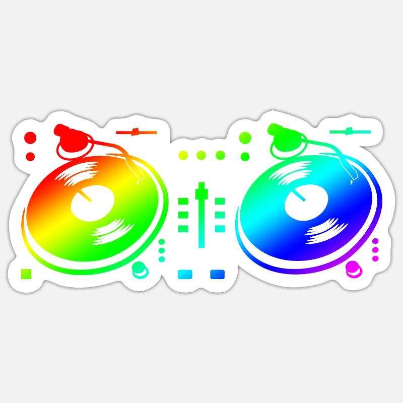 Turntable Disc Jockey - Sticker size S (10 x 10 cm) - white matte