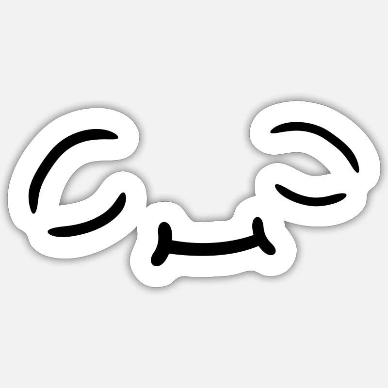 Entspanntes Gesicht Design Sticker Größe S (10 x 10 cm)