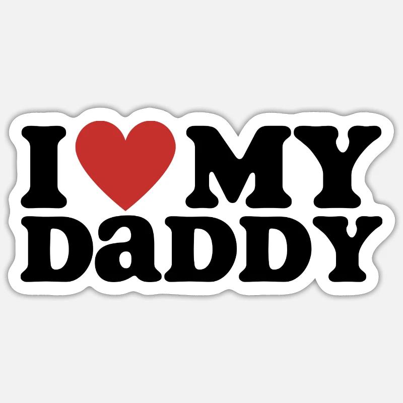 J’aime mon papa - Sticker taille S (10 x 10 cm) - blanc mat