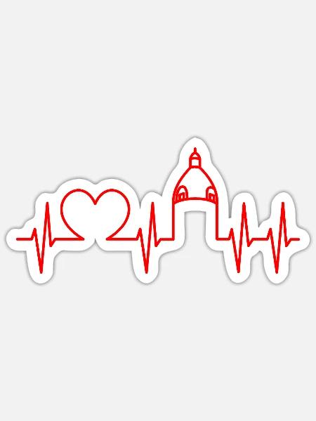 Heartbeat - Freyburg meine Liebe - Sticker Größe S (10 x 10 cm) - Mattweiß