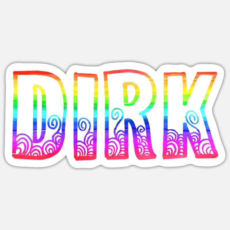 dirk rs regenbogen - Sticker Größe S (10 x 10 cm) - Mattweiß