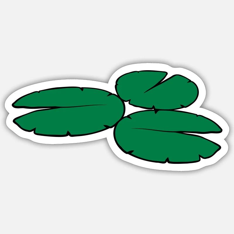 3 feuilles de nénuphar - Sticker taille S (10 x 10 cm) - blanc mat