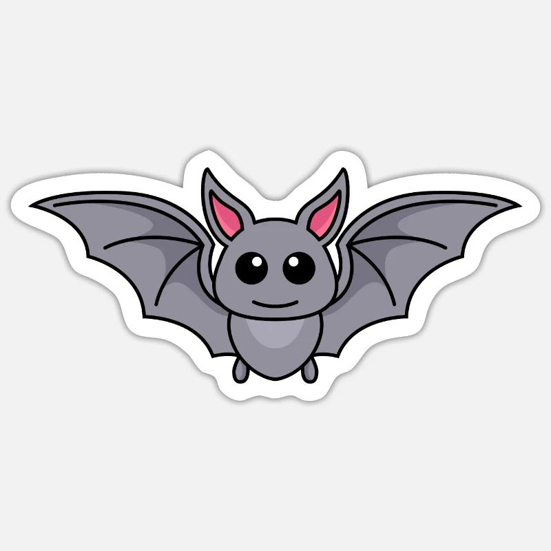 Fledermaus Comic Tier - Sticker Größe S (10 x 10 cm) - Mattweiß