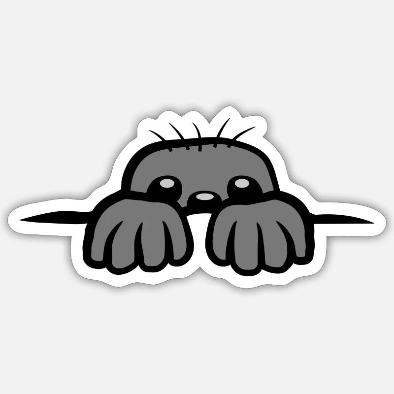 Mole looks out - Sticker size S (10 x 10 cm) - white matte