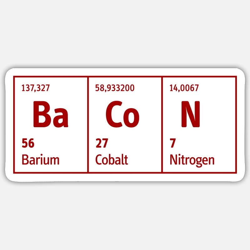 Periodic Table of the Elements Bacon Ham Meat Sticker size S (10 x 10 cm)