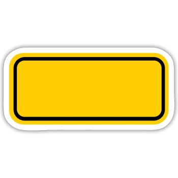 Ortsschild Vorlage Leer Schild blank Ortstafel - Sticker Größe S (10 x 10 cm) - Mattweiß - Vorne