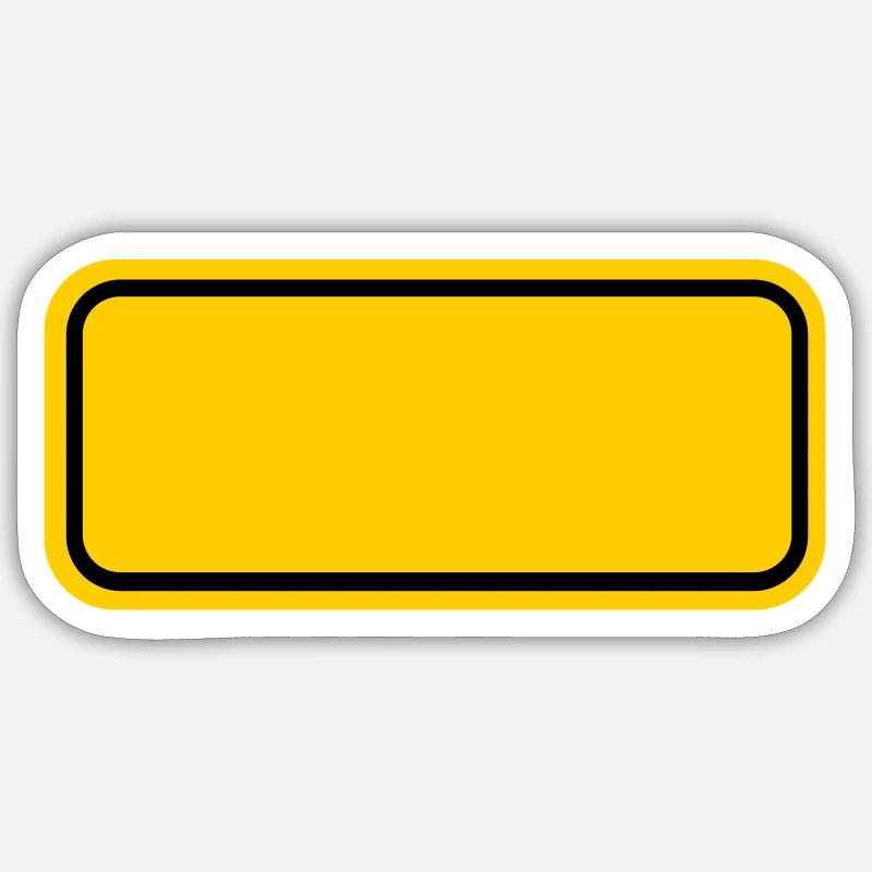 Ortsschild Vorlage Leer Schild blank Ortstafel Sticker Größe S (10 x 10 cm)