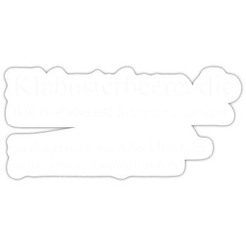 Das Wort "Klabusterbeere" weiss - Sticker Größe S (10 x 10 cm) - Mattweiß - Vorne