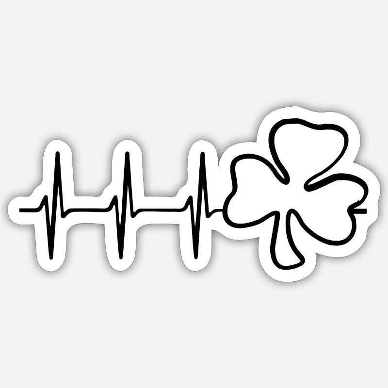 trèfle symbole trèfle saint patrick ́s jour ekg Sticker taille S (10 x 10 cm)