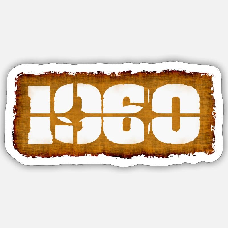 1960 - Sticker taille S (10 x 10 cm) - blanc mat