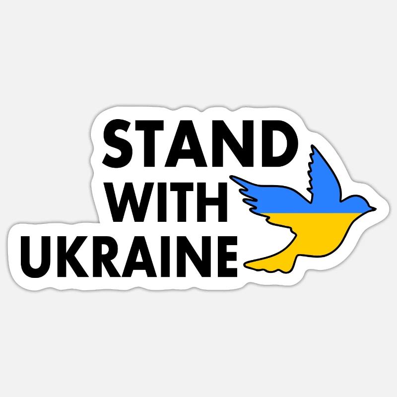stand with ukraine - Sticker size S (10 x 10 cm) - white matte