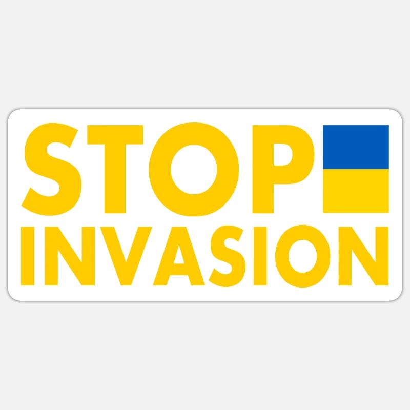 Stop invasion - Sticker size S (10 x 10 cm) - white matte