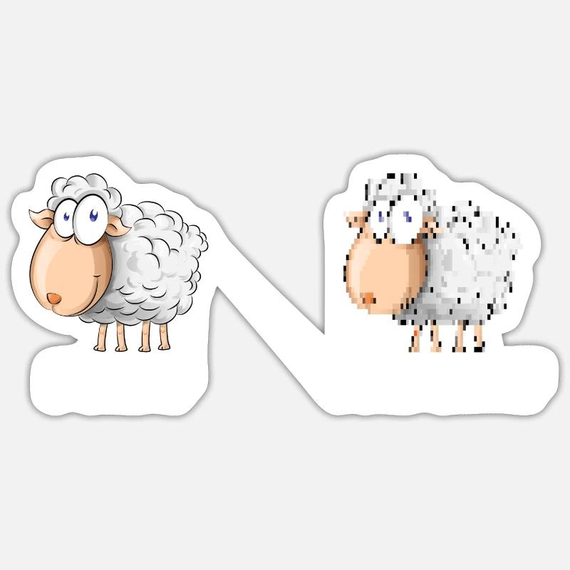 Schäfchen Schaf Unschaf Schafbock Schaffell Sticker Größe S (10 x 10 cm)