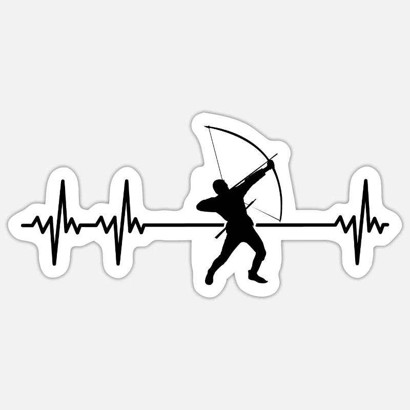 Archery Archer Frequency black - Sticker size S (10 x 10 cm) - white matte
