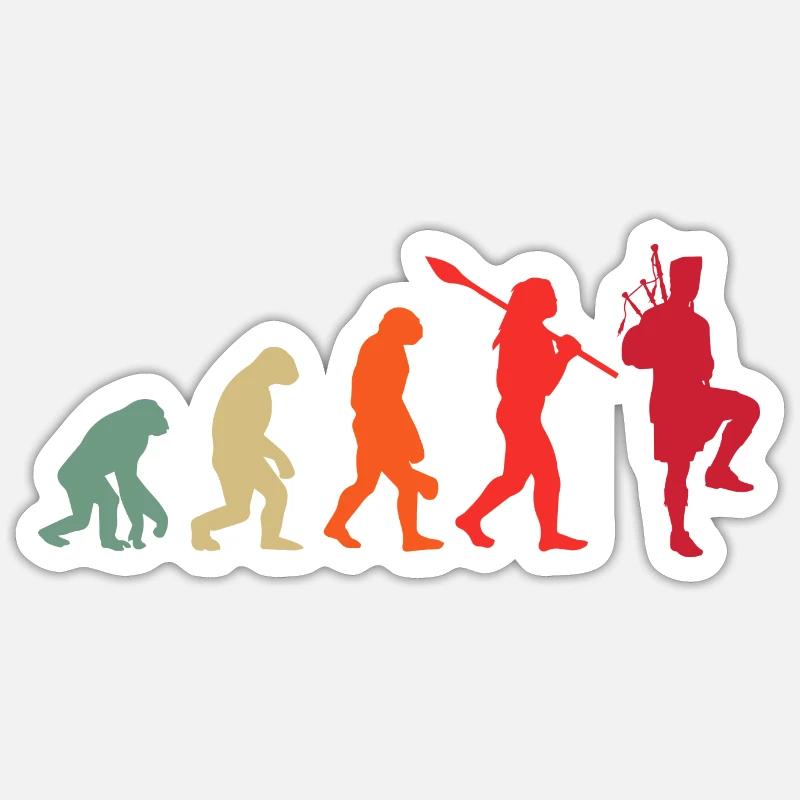 Vintage Dudelsack Sackpfeife Evolution Dudelsack - Sticker Größe S (10 x 10 cm) - Mattweiß