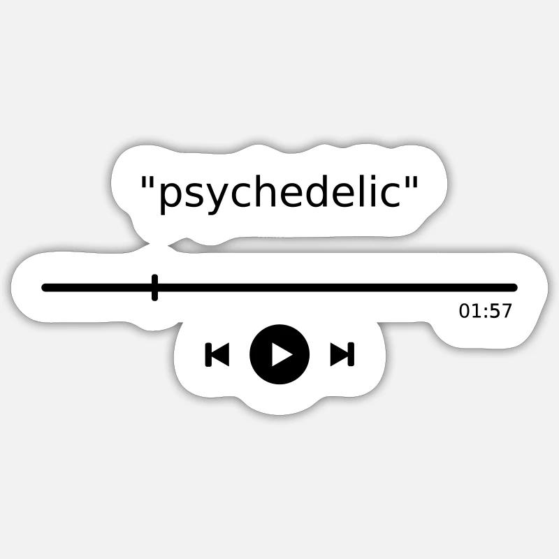 Music Player PSYCHEDELIC Play MP3 Streaming Theme Sticker size S (10 x 10 cm)
