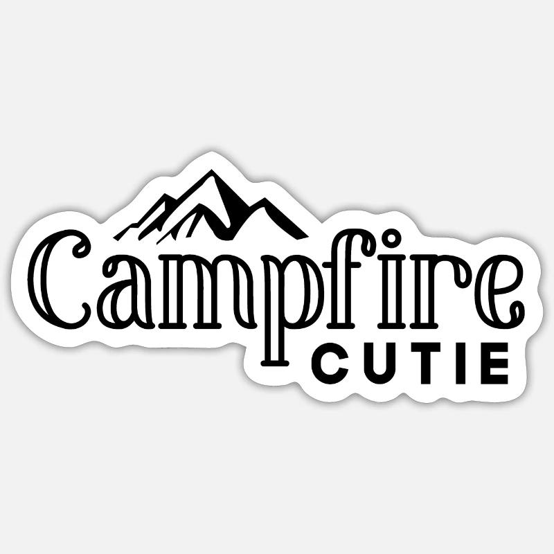Feu de camp mignon Sticker taille S (10 x 10 cm)