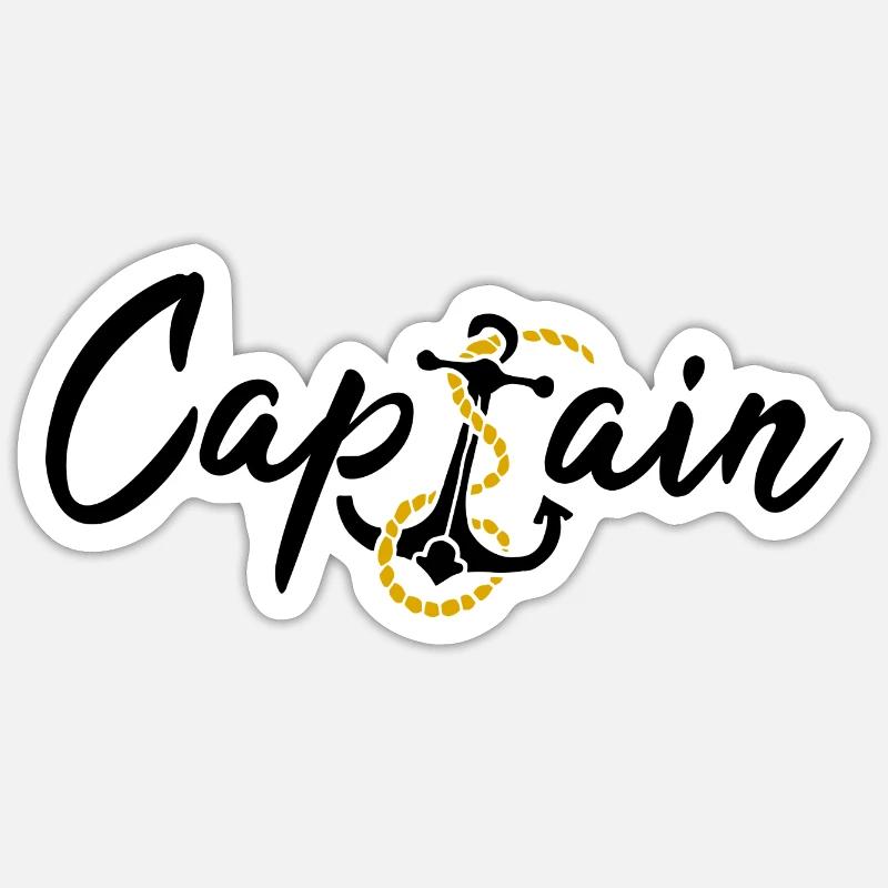 Captain Kapitän englisch Boot Schiff Geschenk Sticker Größe S (10 x 10 cm)