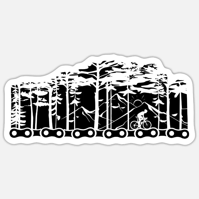 Bicycle chain and forest - Sticker size S (10 x 10 cm)
