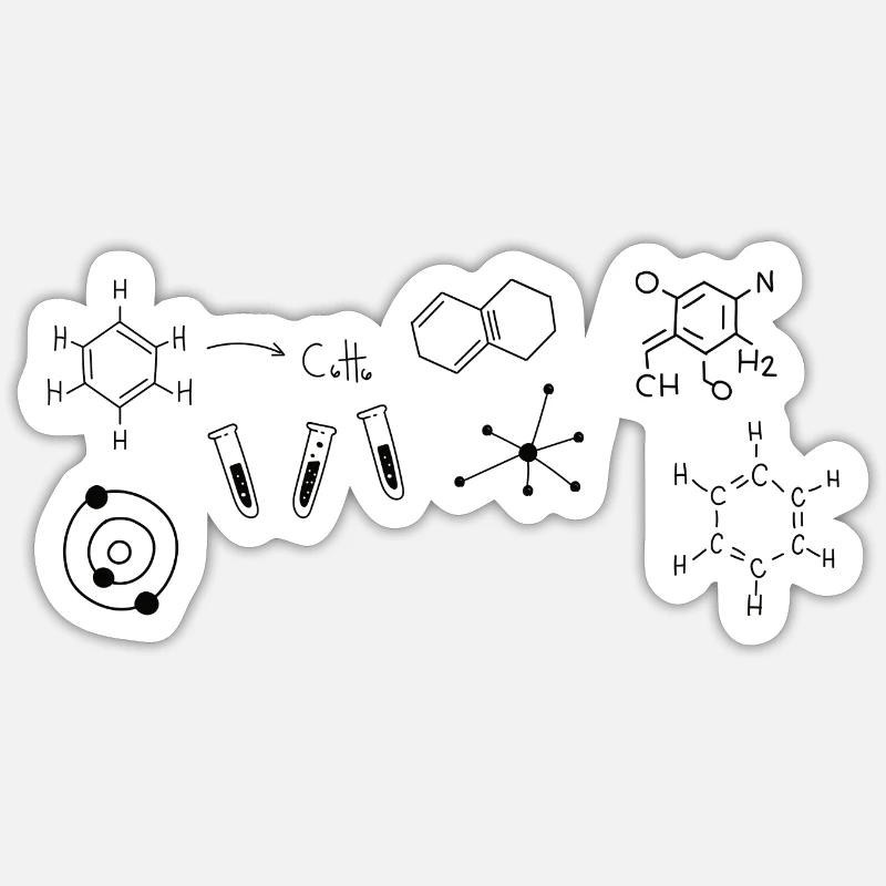 Chemistry Structural Formulas - Sticker size S (10 x 10 cm) - white matte