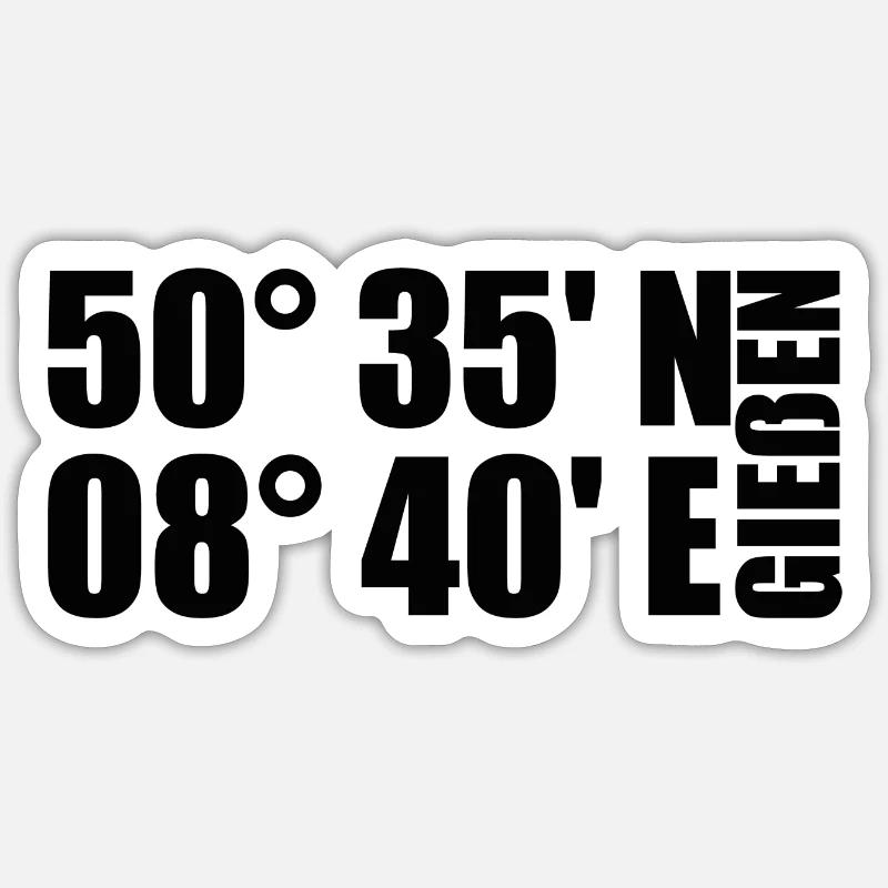 Coordonnées de coulée Sticker taille S (10 x 10 cm)