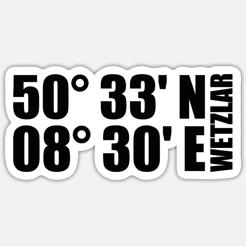 Coordonnées de Wetzlar - Sticker taille S (10 x 10 cm) - blanc mat