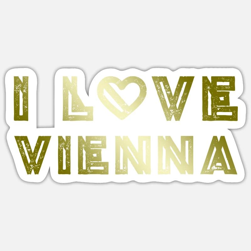 J’aime Vienne - Sticker taille S (10 x 10 cm) - blanc mat