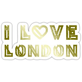 I LOVE LONDON - Sticker size S (10 x 10 cm) - white matte - Front