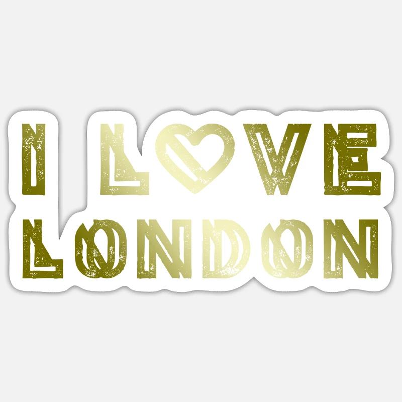 J’ADORE LONDRES - Sticker taille S (10 x 10 cm) - blanc mat