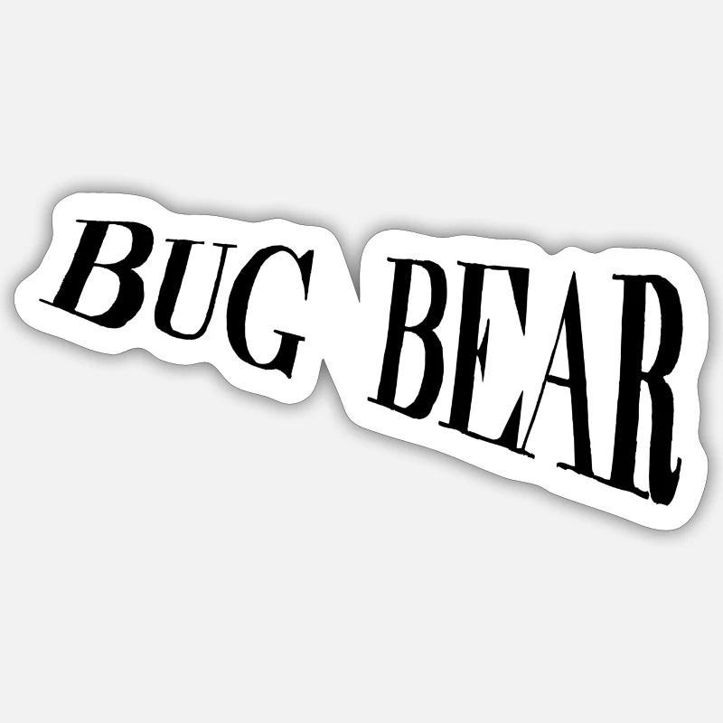 Ours insecte - Sticker taille S (10 x 10 cm) - blanc mat