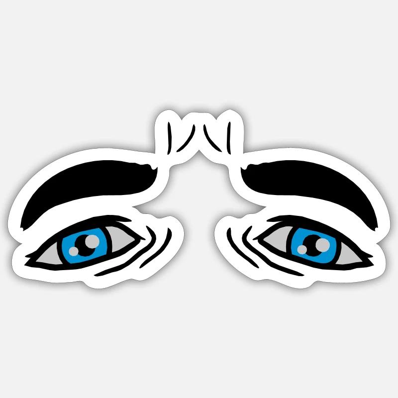 Conception Blue Sad Eyes Sticker taille S (10 x 10 cm)