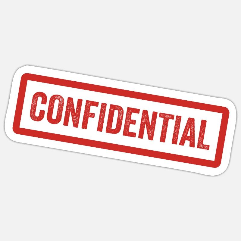 Confidentiel - Sticker taille S (10 x 10 cm) - blanc mat