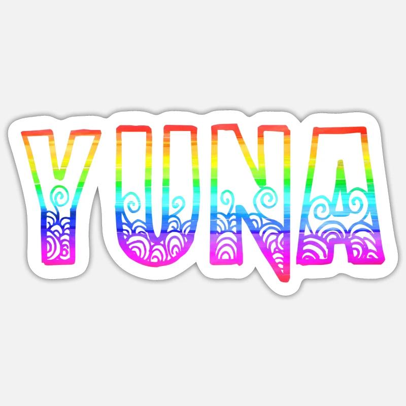 yuna rs arc-en-ciel - Sticker taille S (10 x 10 cm) - blanc mat