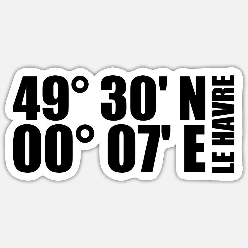 Le Havre Coordinates Sticker size S (10 x 10 cm)