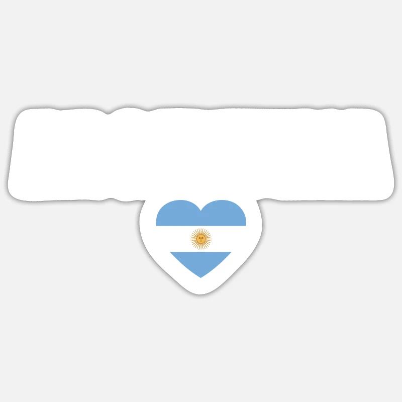 Argentine Argentine Drapeau argentin - Sticker taille S (10 x 10 cm) - blanc mat