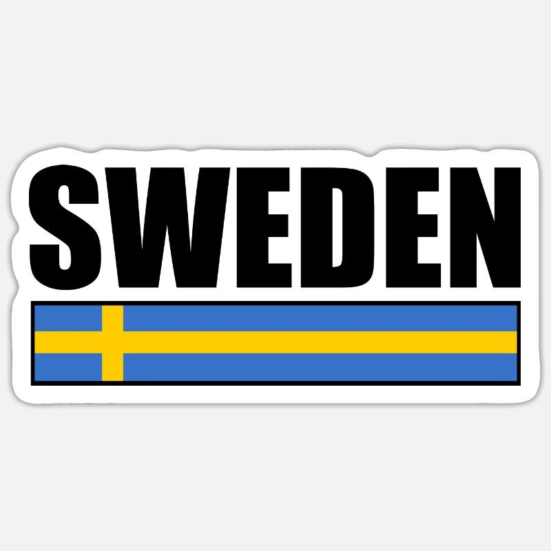 Suède - Sticker taille S (10 x 10 cm) - blanc mat