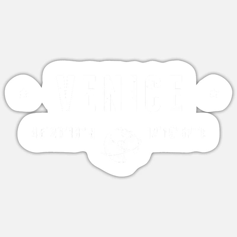 Venice Coordinates - Sticker size S (10 x 10 cm) - white matte