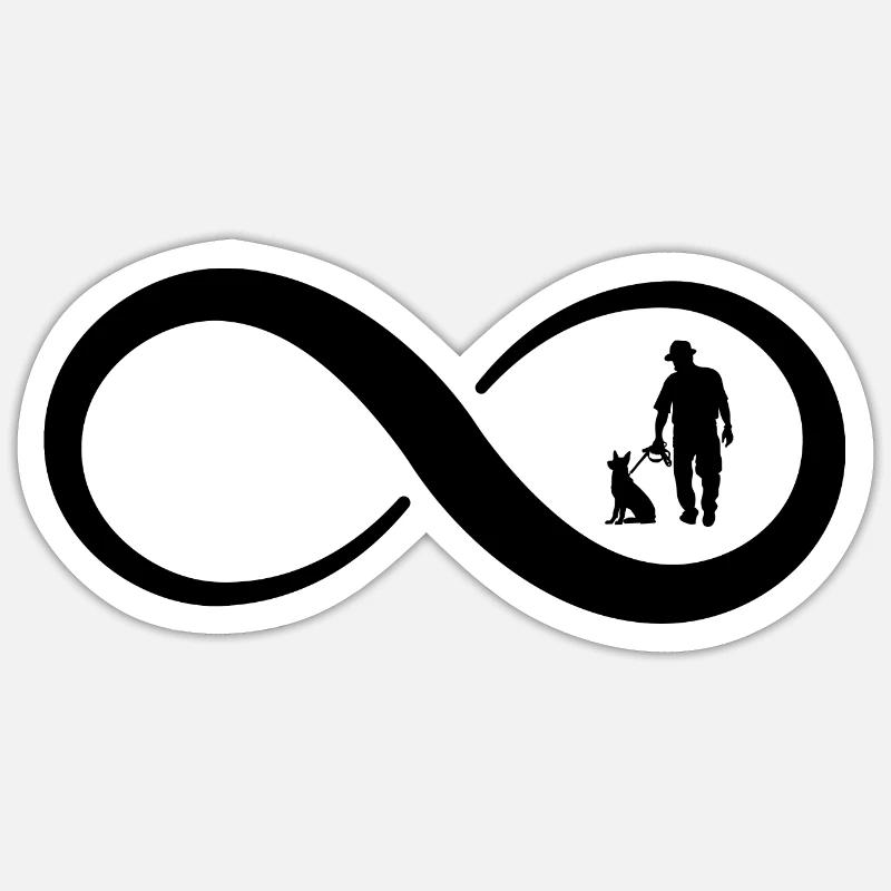 Infinity and Dog 1 - - Sticker size S (10 x 10 cm) - white matte