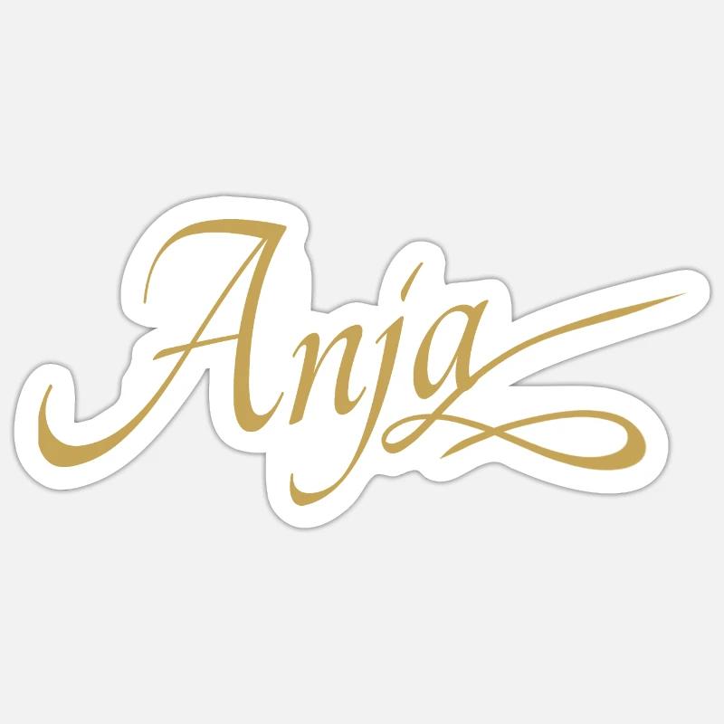Prénom d’Anja - Sticker taille S (10 x 10 cm) - blanc mat