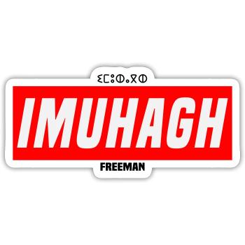 IMUHAGH - Sticker taille S (10 x 10 cm) - blanc mat - Devant