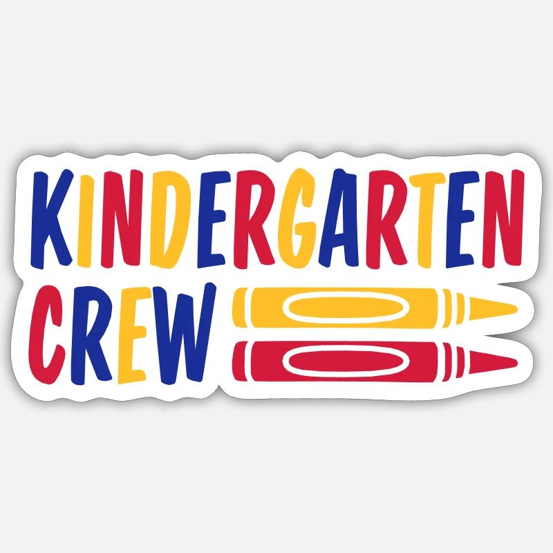 Wax Crayon Kindergarten Crew Crayon - Sticker size S (10 x 10 cm) - white matte