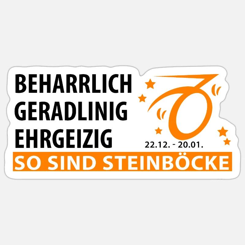Sternzeichen Steinbock - Eigenschaften - Sticker Größe S (10 x 10 cm) - Mattweiß