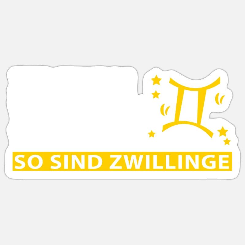 Sternzeichen Zwilling - Eigenschaften - Sticker Größe S (10 x 10 cm) - Mattweiß