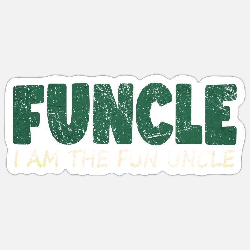 funcle fun oncle - Sticker taille S (10 x 10 cm) - blanc mat