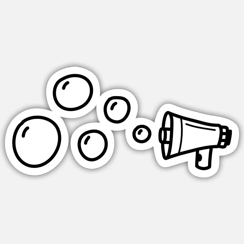Megaphon Bubble - Sticker Größe S (10 x 10 cm) - Mattweiß